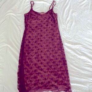 RARE Vintage Laundry 3 Layer Lace Slip Dress Purple 90s Y2K Size P